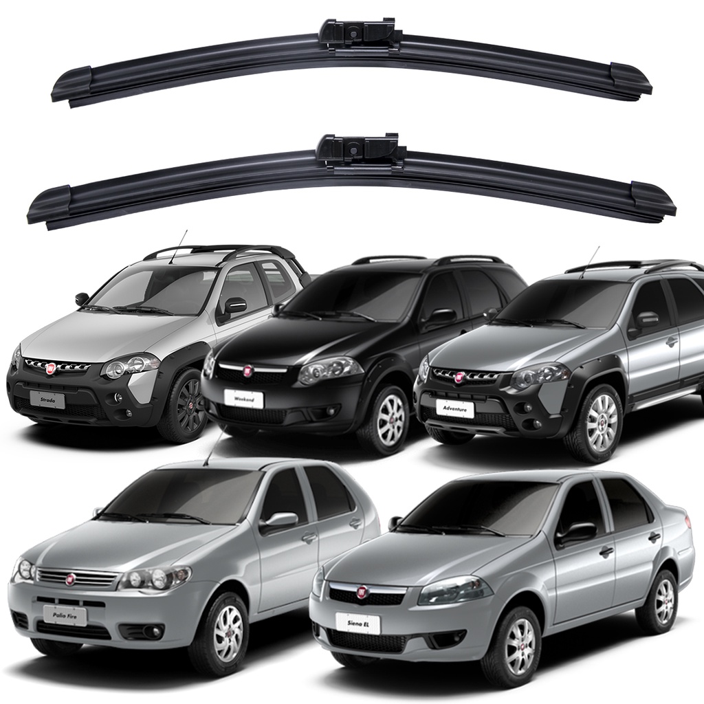 Par Palheta Limpador Para-brisa Fiat Palio Siena Palio Weekend Strada Kit em Oferta na Shopee