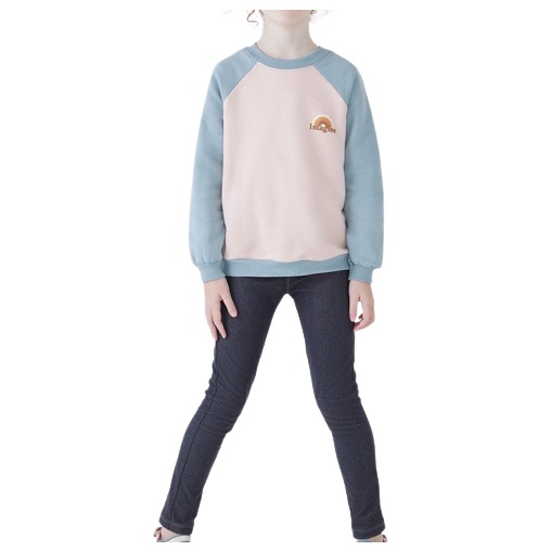 Conjunto Blusão/Legging Rosa/Jeans Imagine Feminino Infantil Hering Kids