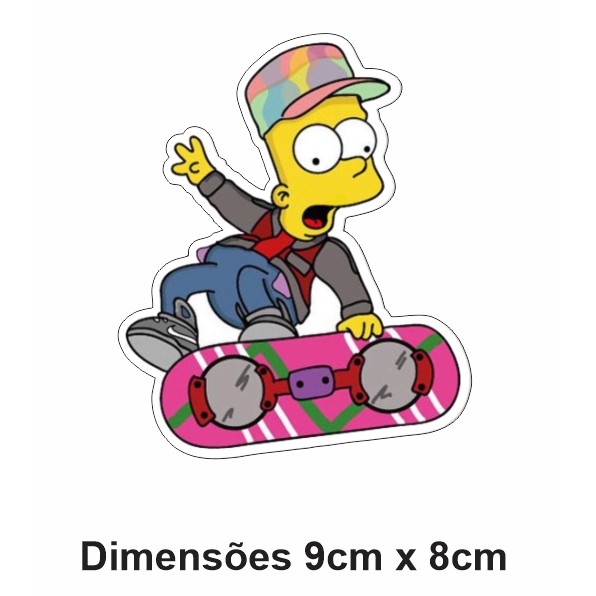 Adesivo Bart Simpson De Volta Para o Futuro Back To The Future Hoverboard