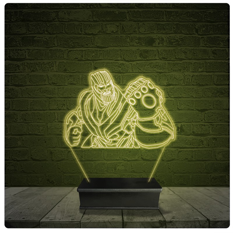 Led Luminária Acrílico Abajur - Thanos Manopla
