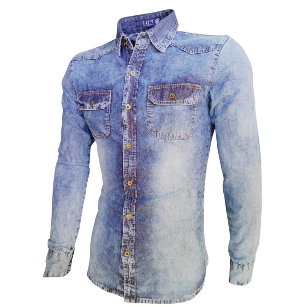 camisa jeans masculina xgg