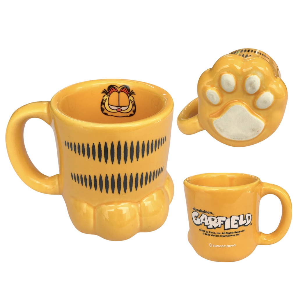 Caneca Pata Garfield 3D 350 Ml Patinha Gatinho Personalizada Desenho Produto Oficial Nicke...