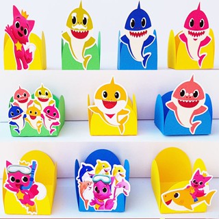 50 Forminhas tubarões baby shark em Oferta na Shopee