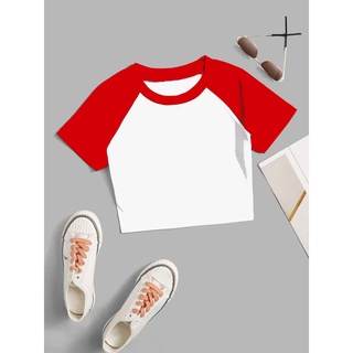 Blusa Cropped Raglan Feminino Diversas Cores Gola Redonda