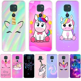 Capa De silicone Transparente Estampa Unicórnio Estrelado Para Motorola Moto One Action Fusion Plus Pro