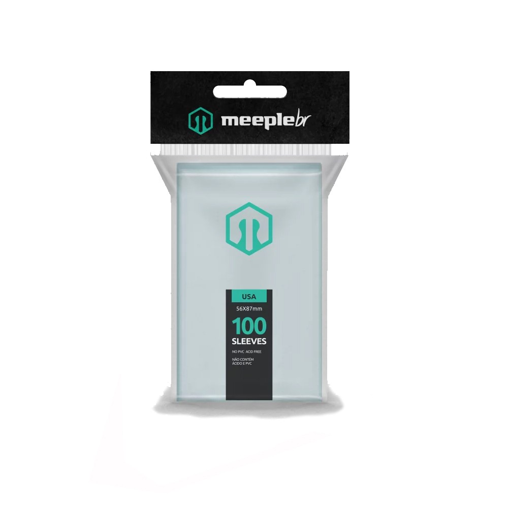 Sleeves USA 56 X 87mm 100 unidades Meeple BR em Oferta na Shopee