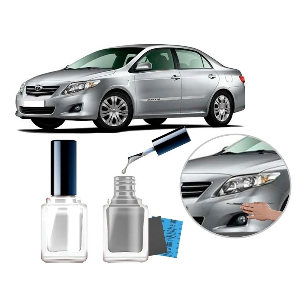 Tinta Tira Risco Automotivo Cor Carro Toyota Corolla 2008 2009 2010 2011 2012 2013 2014 Prata Super Nova em Oferta na Shopee