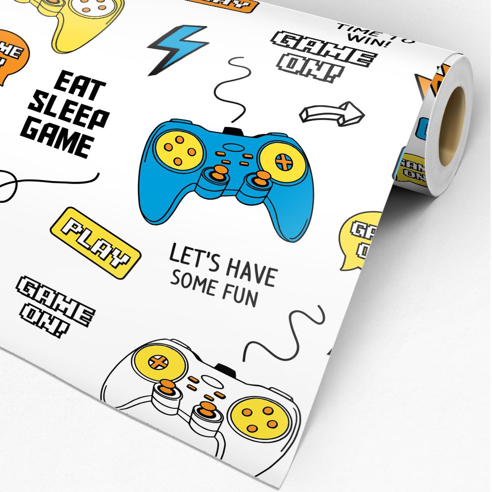 Papel de Parede Adesivo Para Quarto Gamer Controles Nintendo Game Online em Oferta na Shopee