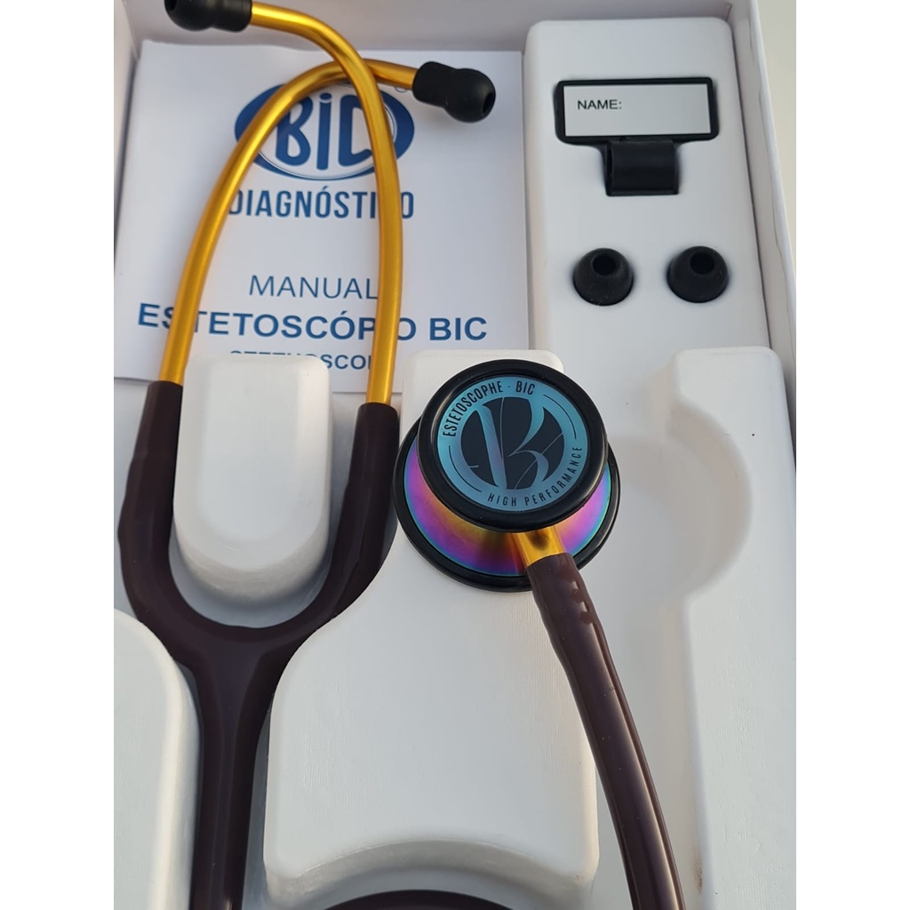 Estetoscópio BIC Eternity Adulto e Pediátrico Inox Duplo - Chocolate Rainbow