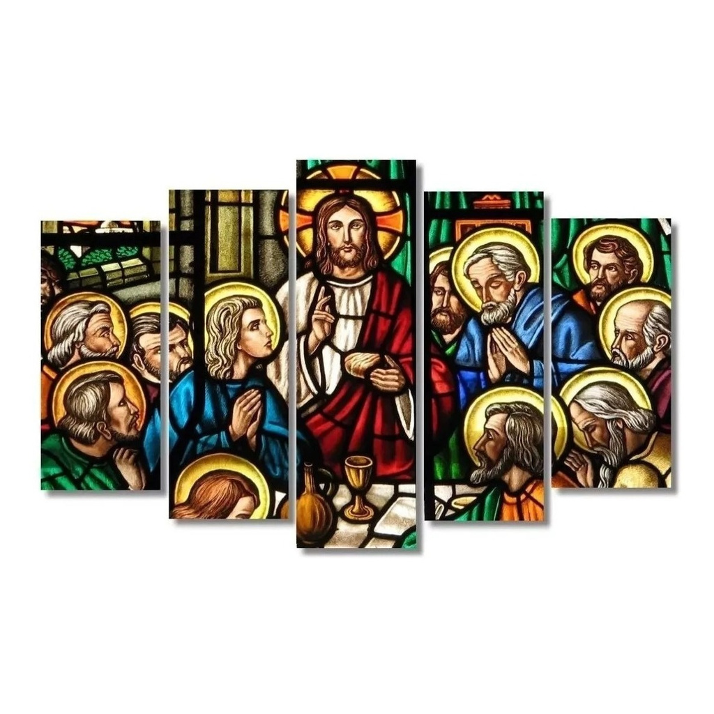 Quadro Para Sala Jesus Santa Ceia Ultima Ceia Mosaico