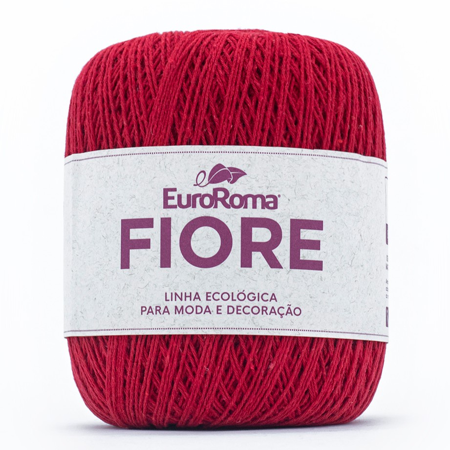 Barbante EuroRoma Fiore 8/4 (N°2) 500m Fio Algodão Cores Sólidas p/ Crochê Tricô Amigurumi Roupas