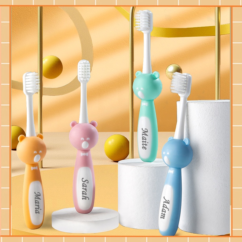Personalizável Escova De Dentes Para Crianças Com Desenho Fofo De Animado , Acessório Infantis 3-7 Anos De Idade Macia Bebês em Oferta na Shopee