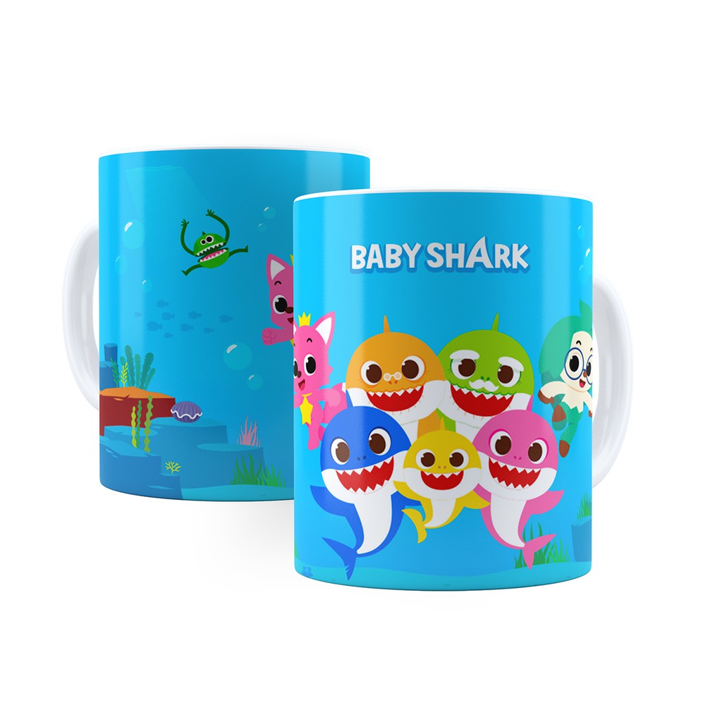 Caneca BabyShark - Xícara Personalizada 325ML Porcelana Cerâmica 100% Cozinha Decoração Presente