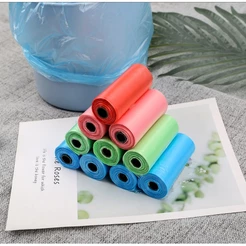 Kit 5 Rolinhos 75 Saquinhos Cata Caca Descartável Saquinho Pet Rolo Promoção