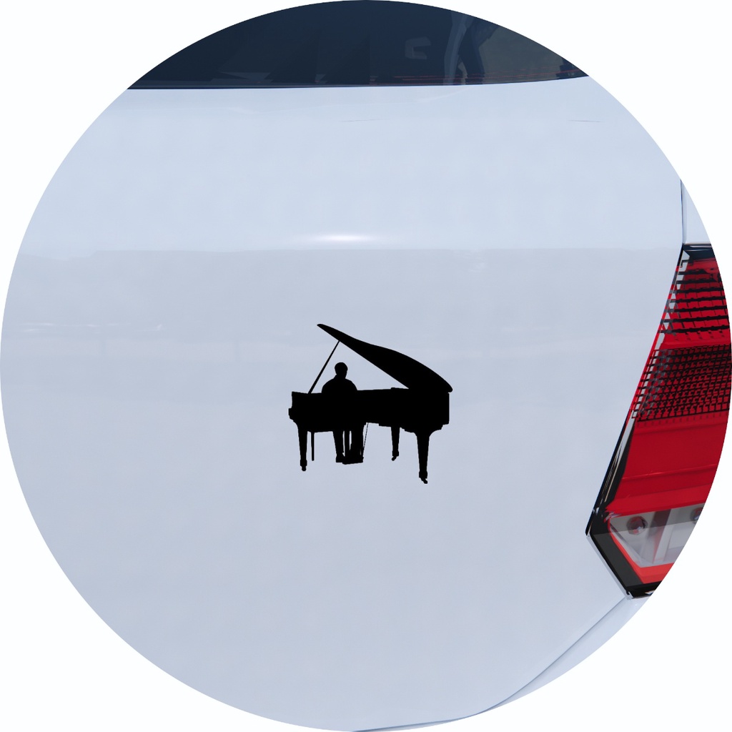 Adesivo de Carro Pianista Tocando Piano de Calda
