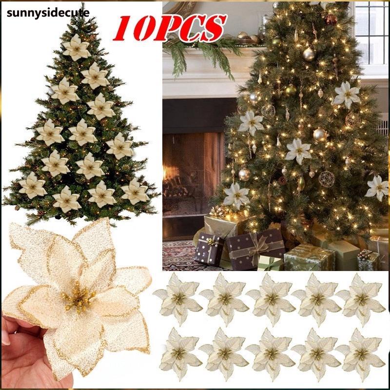 10pçs Flor Artificial Para Decoração De Árvore De Natal/natal decoração/decoraçao de natal/Decorações De Natal/enfeites de natal e decoração