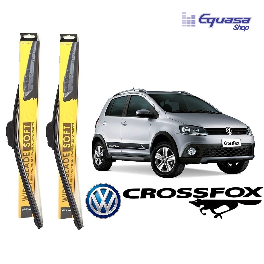 Kit Par 2 Palhetas para Limpador de Parabrisa Dianteiro para VW Crossfox 2005 a 2012