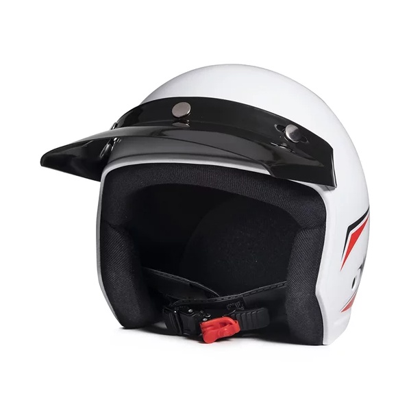 Capacete Aberto Taurus Wind Tecno Branco E Vermelho com Viseira em Oferta na Shopee