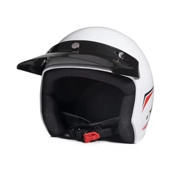 Capacete Aberto Taurus Wind Tecno Branco E Vermelho com Viseira Urbano