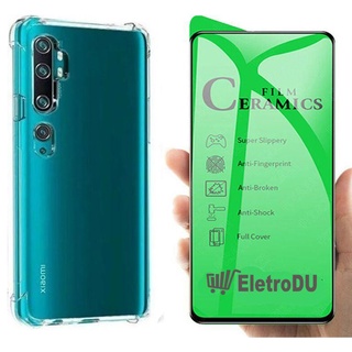Capa Capinha Case Anti Shock Impacto Compatível com Xiaomi Mi Note 10 + Película Cerâmica Flexível Nano 9D