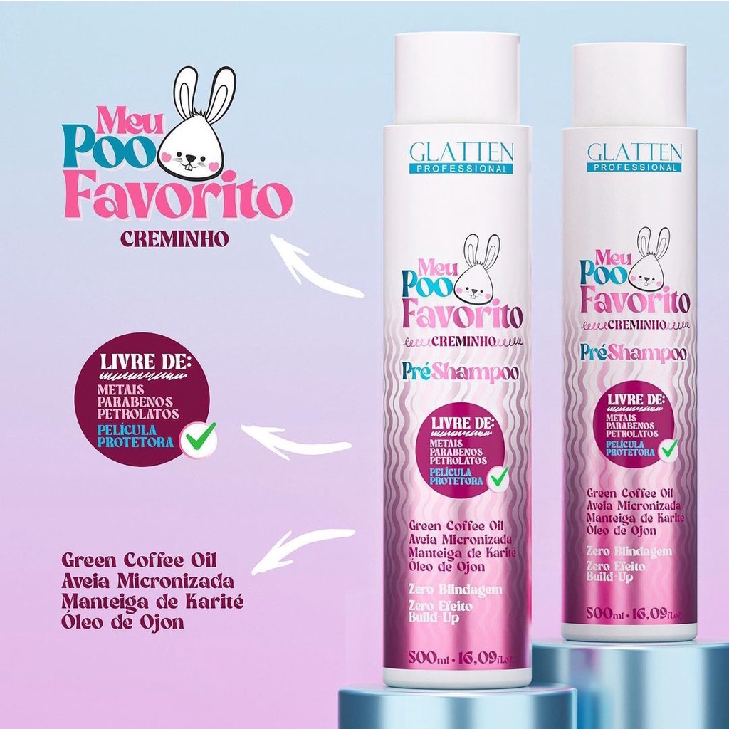 Meu Poo CREME Pré shampoo Glatten | Shopee Brasil