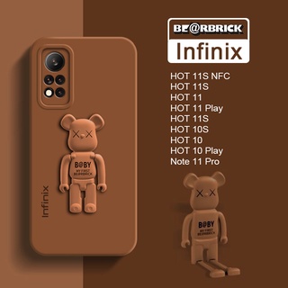 Capa De Celular Flexível Em Silicone De Urso Original Oficial Infinix 11S NFC 10 Play 10S Note 11 Pro