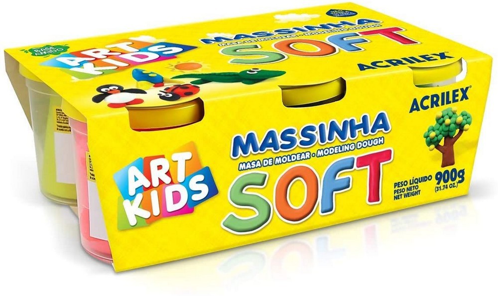Massinha De Modelar Soft - Caixa Com 6 Potes 150g - Acrilex