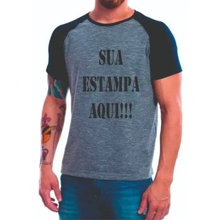 Camiseta Manga Curta Raglan Personalizada Sua Estampa Camisa em Oferta na Shopee