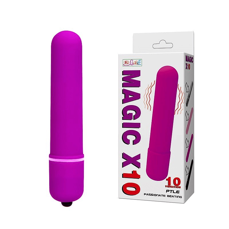 Cápsula Vibratória em Silicone com 10 Modos de Vibração - Lybaile Magic X10 | 9,2 x 1,8 cm - Health