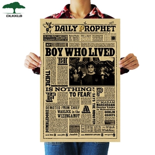 DLKKLB Clássico Poster Do Filme De Papel Kraft Harry Potter Diário Prophet Adesivos De Parede Bar Café Home Room Decorativa 42x27cm