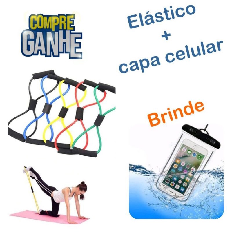 Kit Elástico Cross Tube + Capa Celular Documentos Prova dágua  Praia Piscina Bike Promoção Shopee