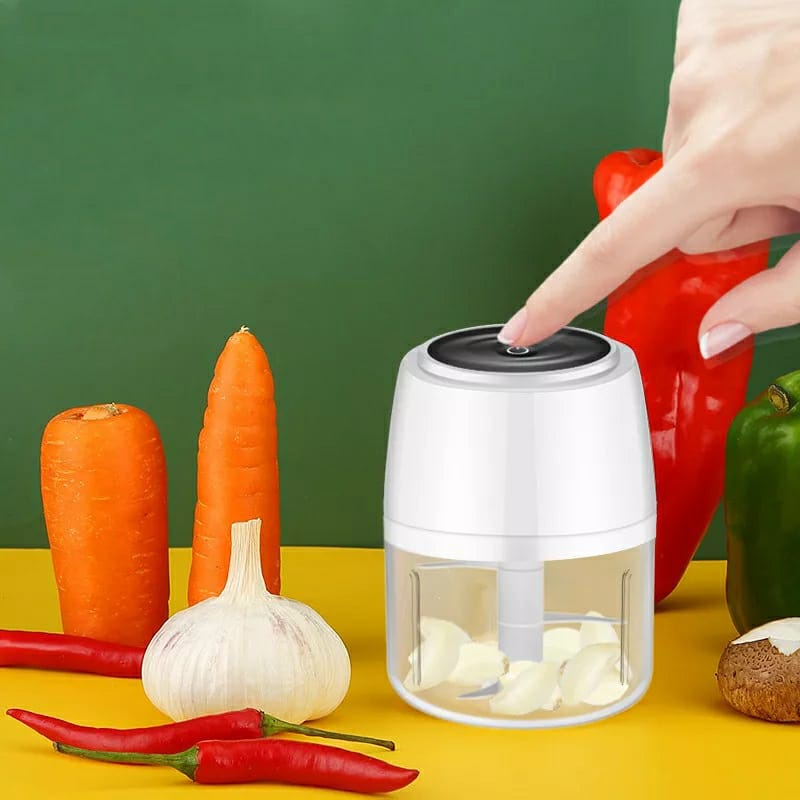 Mini Processador Elétrico de Alimentos Portátil com 3 lâminas USB 250 ml