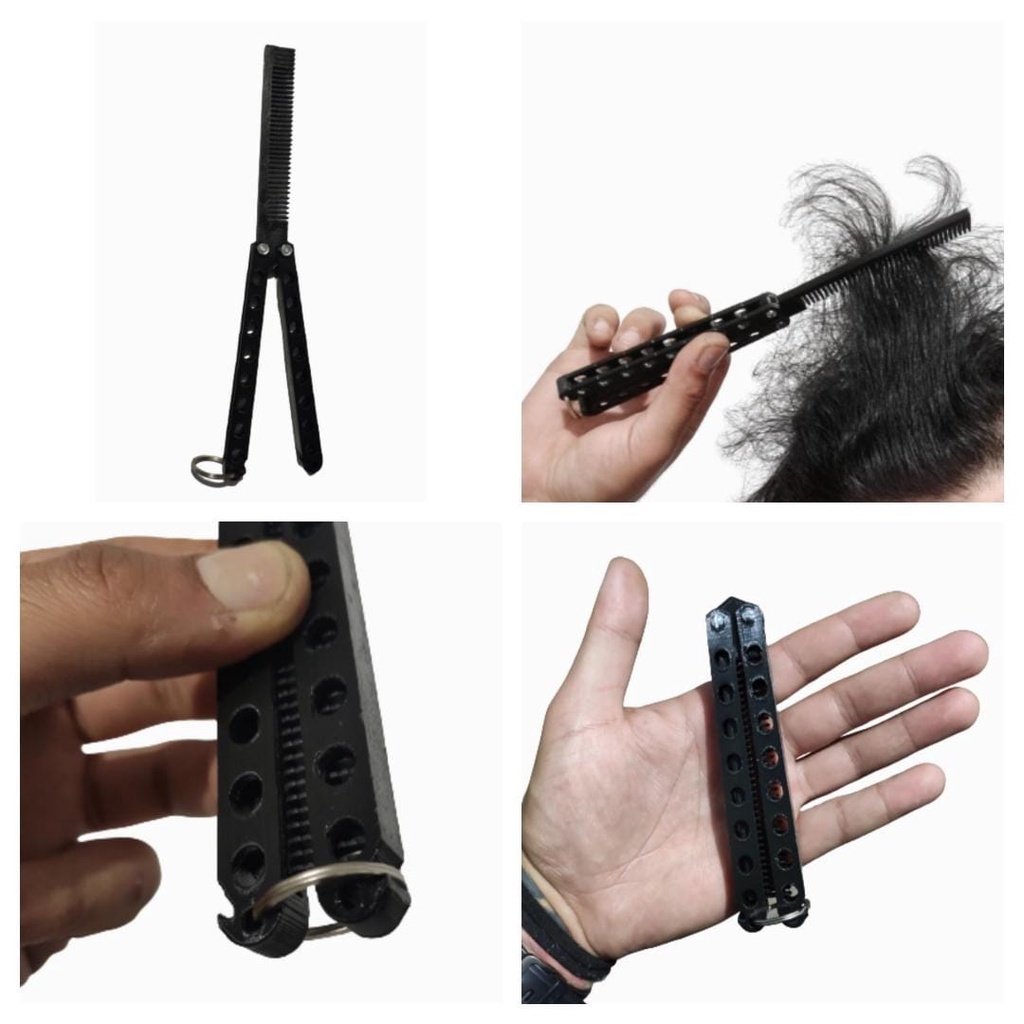 Pente De Cabelo Canivete Butterfly Bolso Saque Rápido 3D