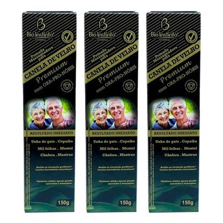 kit com 3 Pomadas Massageadoras Canela De Velho Premium 150g - Bio Instinto