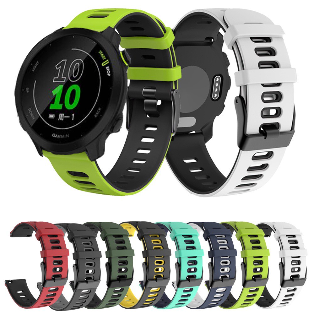 Pulseira De Relógio De 20MM Para Garmin Forerunner 55/158/245/645/Venu Sq Música Silicone Amazfit GTS 2/GTR 42mm