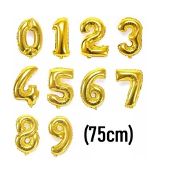 Balão Metalizado Número 75cm - Dourado