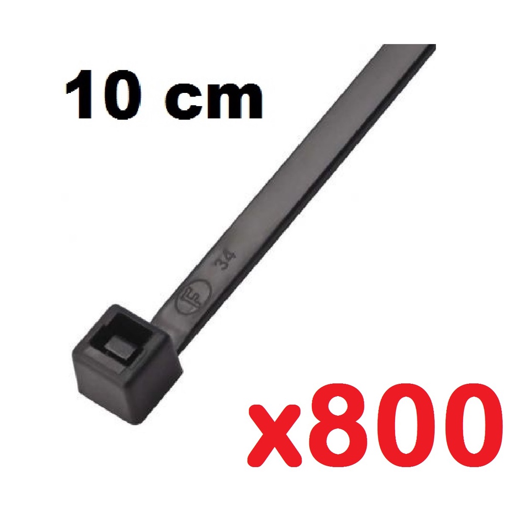 Cinta Plástica Fita Helerman Abraçadeira de Nylon Enforca Gato 10cm 800x Unidades 1,0mm x 2,5mm x 100mm Reforçada
