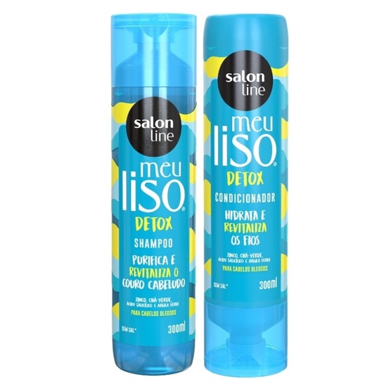 Kit Shampoo + Condicionador Meu Liso Detox Salon Line 300ml | Shopee Brasil