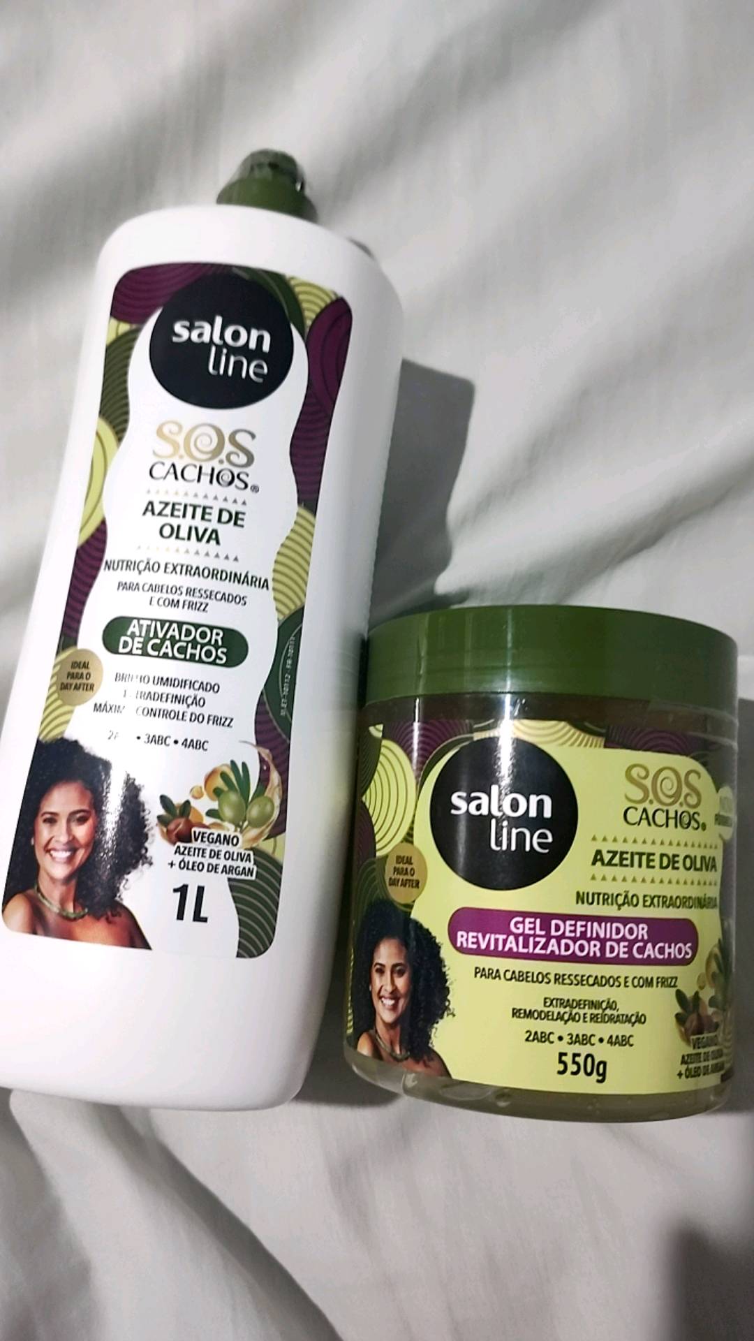 Salon Line Kit Azeite De Oliva Ativador 1l Gel Definidor De Cachos 550g E Ganhe Um Brinde Surpresa Shopee Brasil