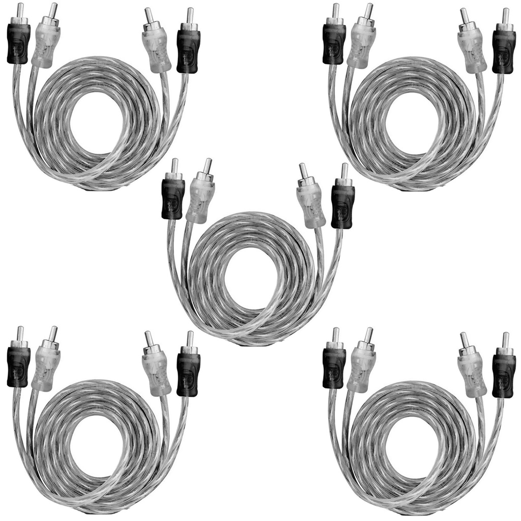 Kit 5 Cabos Rca 1 Metro Tech One Injetado Listrado em Oferta na Shopee