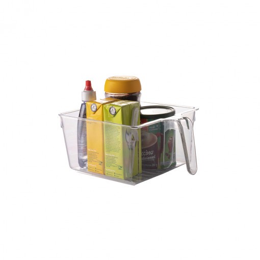 Organizador Multiuso Geladeira Quadrado c/ Pega Transparente Plasútil