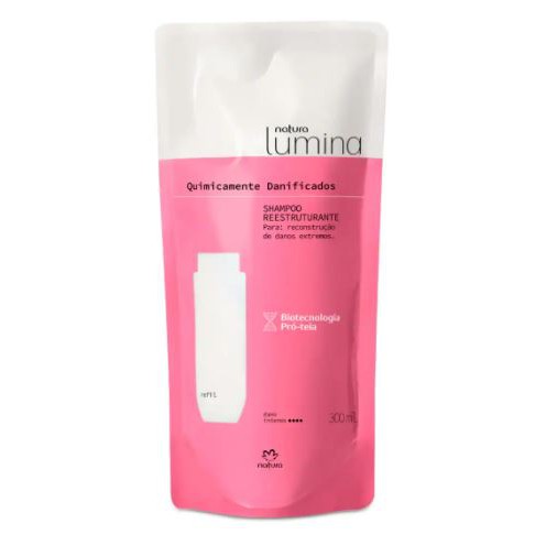 Shampoo Reestruturante Natura Lumina 300ml para Cabelos Quimicamente Danificados - Refil