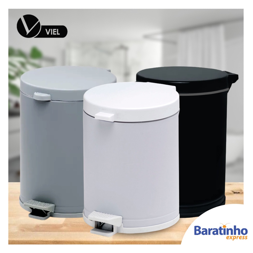 Lixeira Banheiro Com Pedal E Recipiente Plástico 4,5 Litros | Shopee Brasil