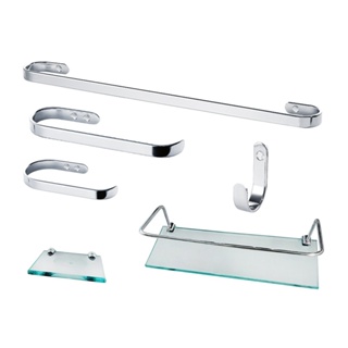 1 Kit Para Banheiro em vidro Reto Fortaleza ( 6 peças ) Incolor em Oferta na Shopee