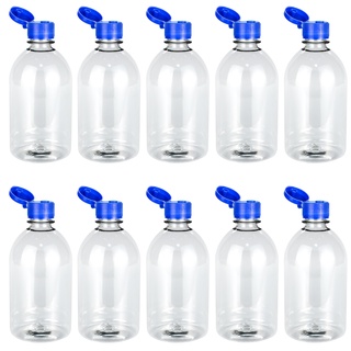 10 Frascos Pet Plástico 500ml Com Tampa Fliptop - Embalagem