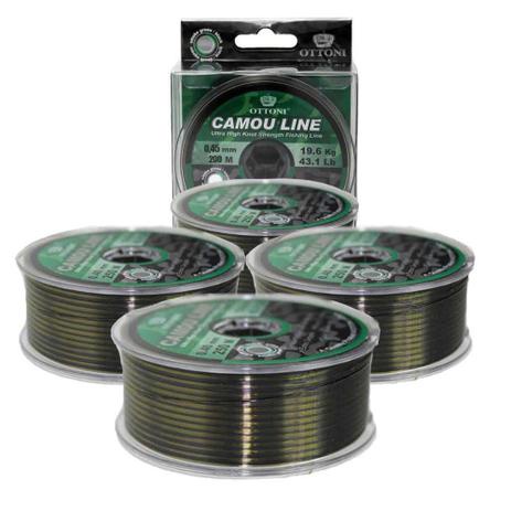 Linha de Pesca Monofilamento Camou Line 300m 0.30mm 26.8lbs Safari Max Ottoni Nylon Pescar Pescaria Resistência