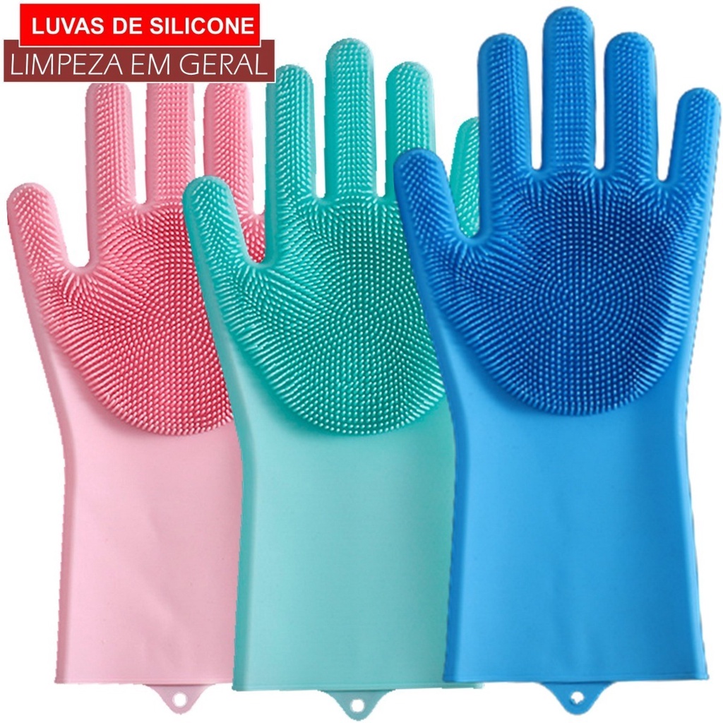 Luva Escova Esponja Magica De Silicone Limpeza Lavar Louca - 123UTIL ...