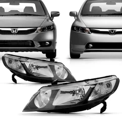 Par Farol Civic 2007 2008 2009 2010 2011 Foco Duplo Máscara Negra