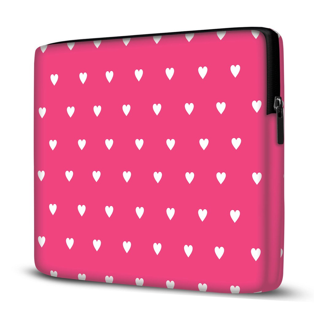 Capa Maleta Proteção para Notebook em Neoprene  - Rosa Corações