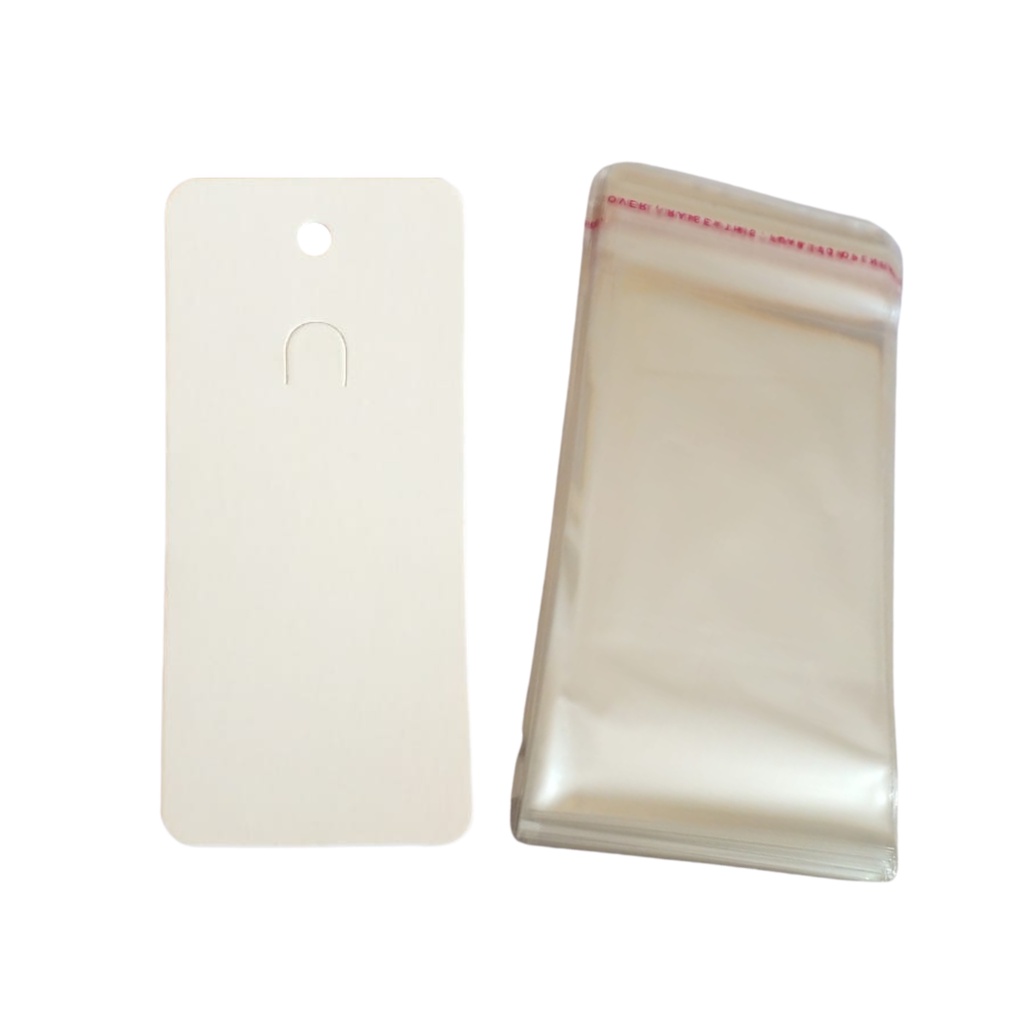 100 Unidades Cartela Tag Para Chaveiro + 100 Saquinhos